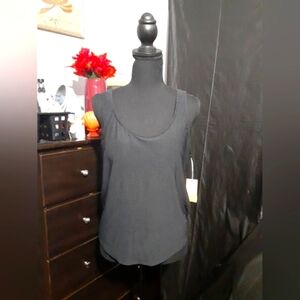 Koma Sol Women's NWT Padded Tank Top Black Open Back Tie Up Size L